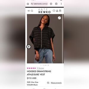 Kate Hewko Black Hooded Drawstring Vest